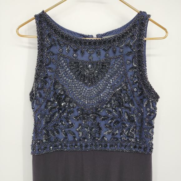 Adrianna Papell Formal Sleeveless Beaded Bodice Mermaid Dress Gown Size 8 - Picture 4 of 6